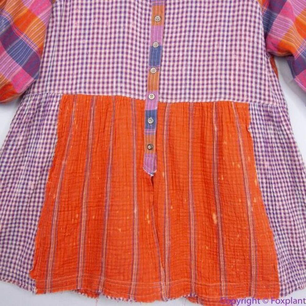 NEW Free People Moon Bay Mixed Plaid Top, XS - Picture 4 of 16